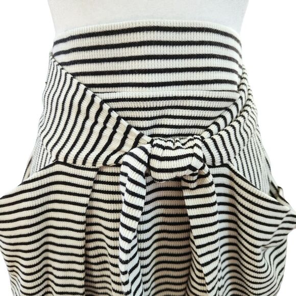 Free People All Tied Up Skirt Cream Black Stripes Pockets Women's Size Small - Picture 4 of 13